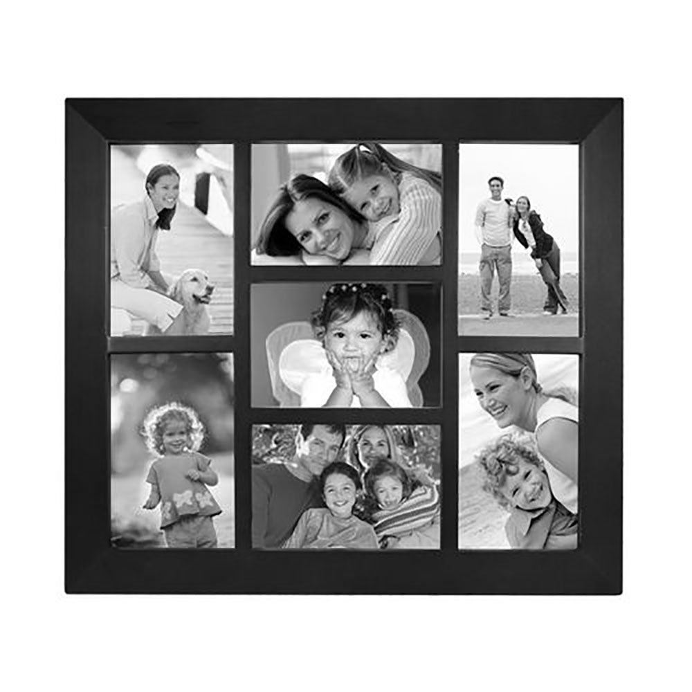 Details About Malden Berkeley Beveled Edge Wood Collage Picture Frame 7 Opening 4x6 Black